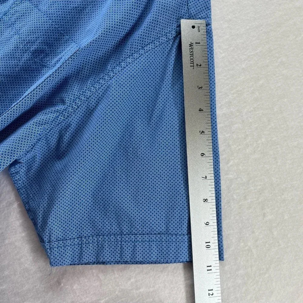 Monument Shirt Mens Sz 2X Printed Check Button Front Short Sleeve Cotton Blue - Picture 7 of 10